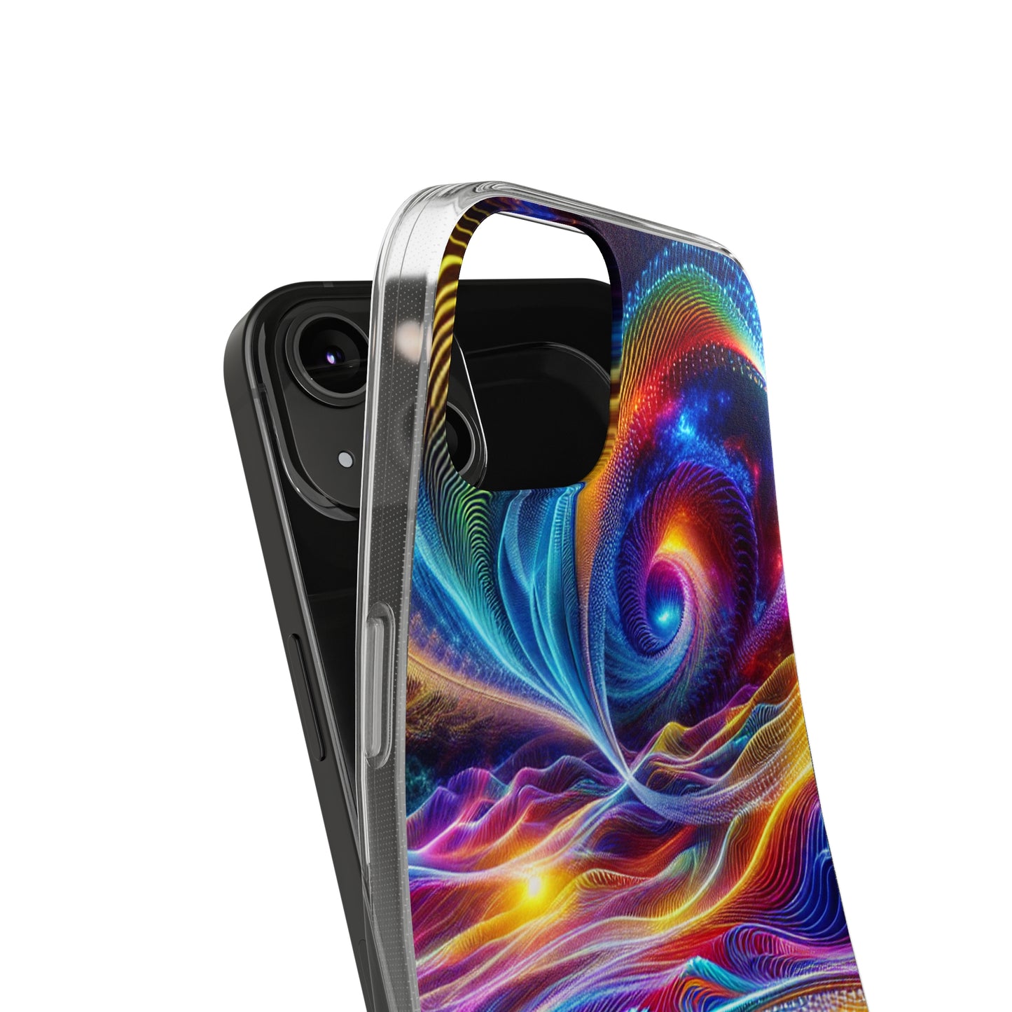 Neon Vortex. Infinity Patterns Art Polycarbonate Phone Case