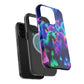 "Neon Fantasyland" Neon Unicorns Premium Art Magsafe Magnet Tough IPhone 13 14 15 Pro Plus Max and Mini in Matte and Glossy Phone cases