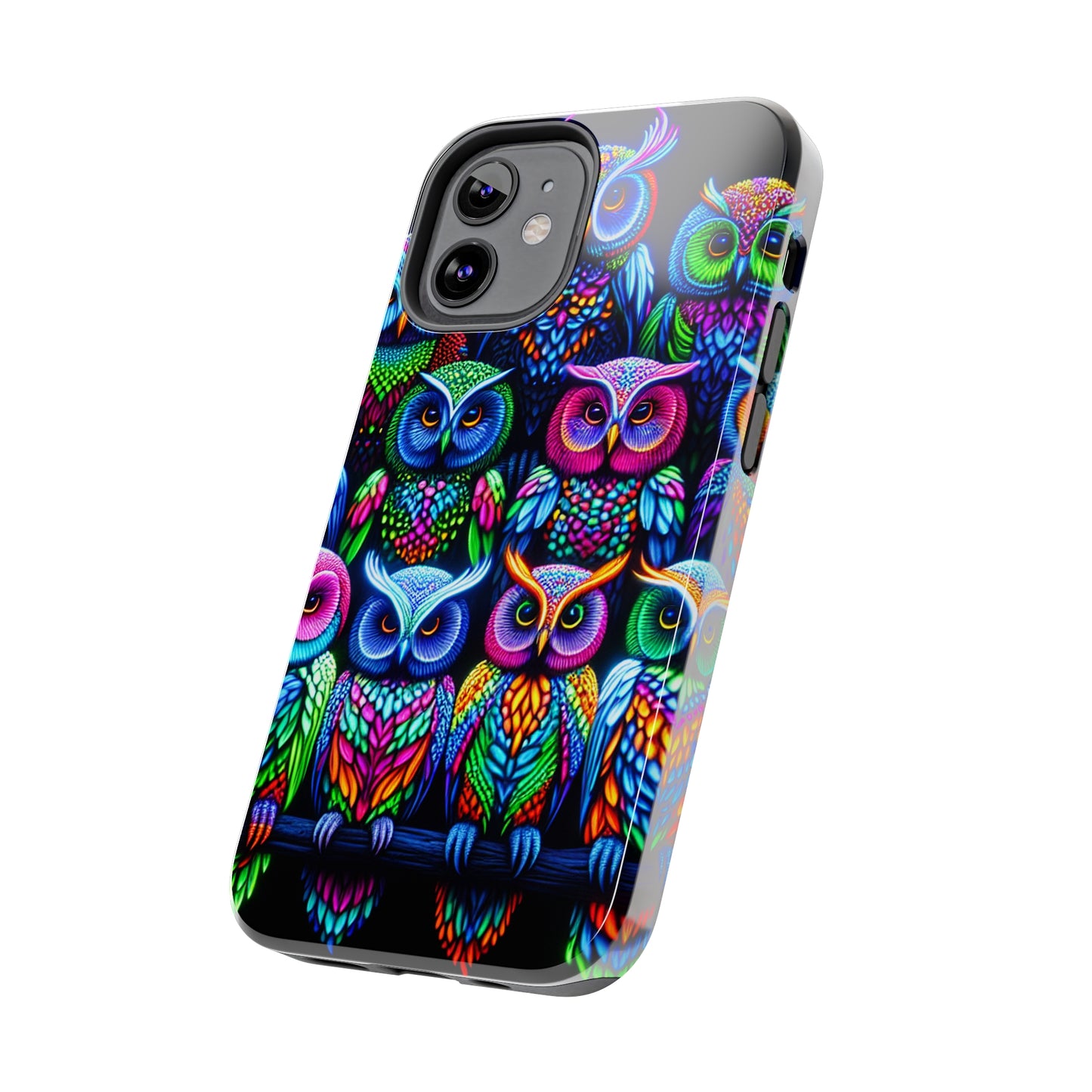 Neon Nocturnal Spectacle. NEON Owls Tough Phone Case