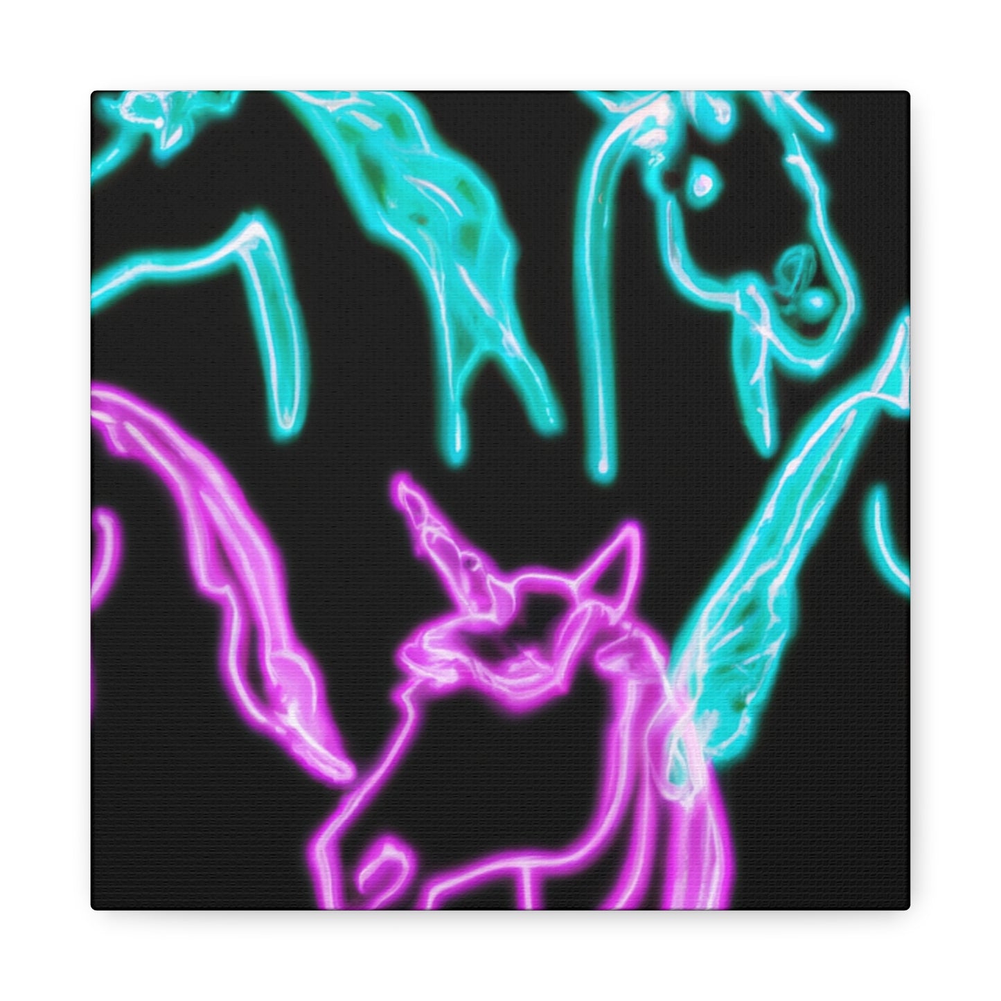 'Neon Unicorn Pod' NEON Unicorns Art Canvas