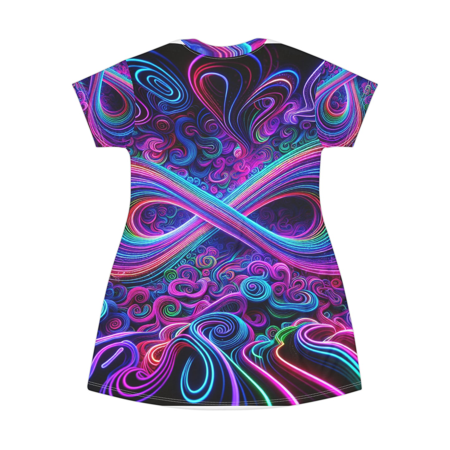 Vivid Neon Infinitude. Infinity Patterns Womans T Shirt Dress