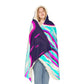 Neon Abstract Evolution - NEON Infinity Patterns Art Hooded Snuggle Blanket