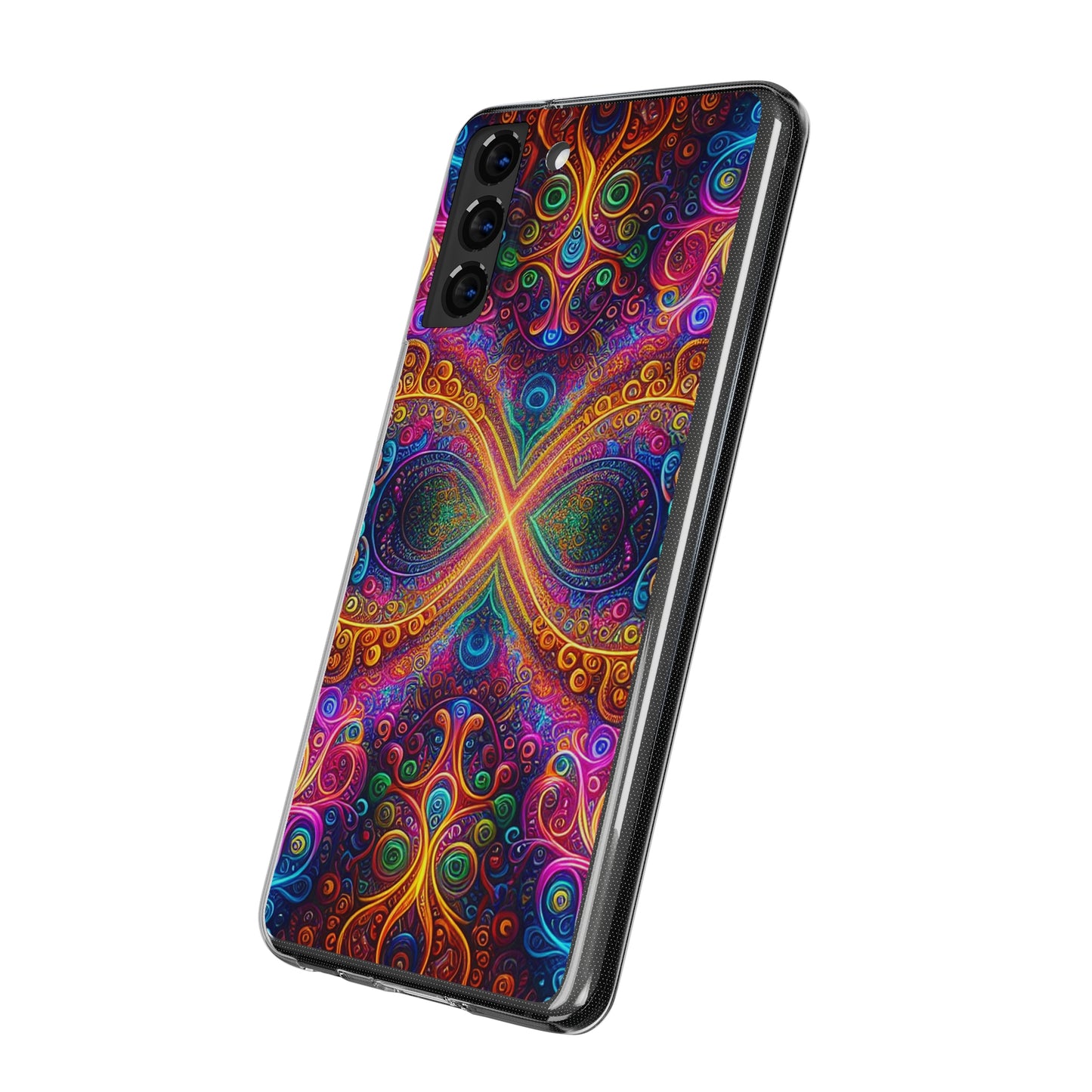 Vibrant Trippy Neon Infinity Swirls Infinity Patterns Art Polycarbonate Phone Case