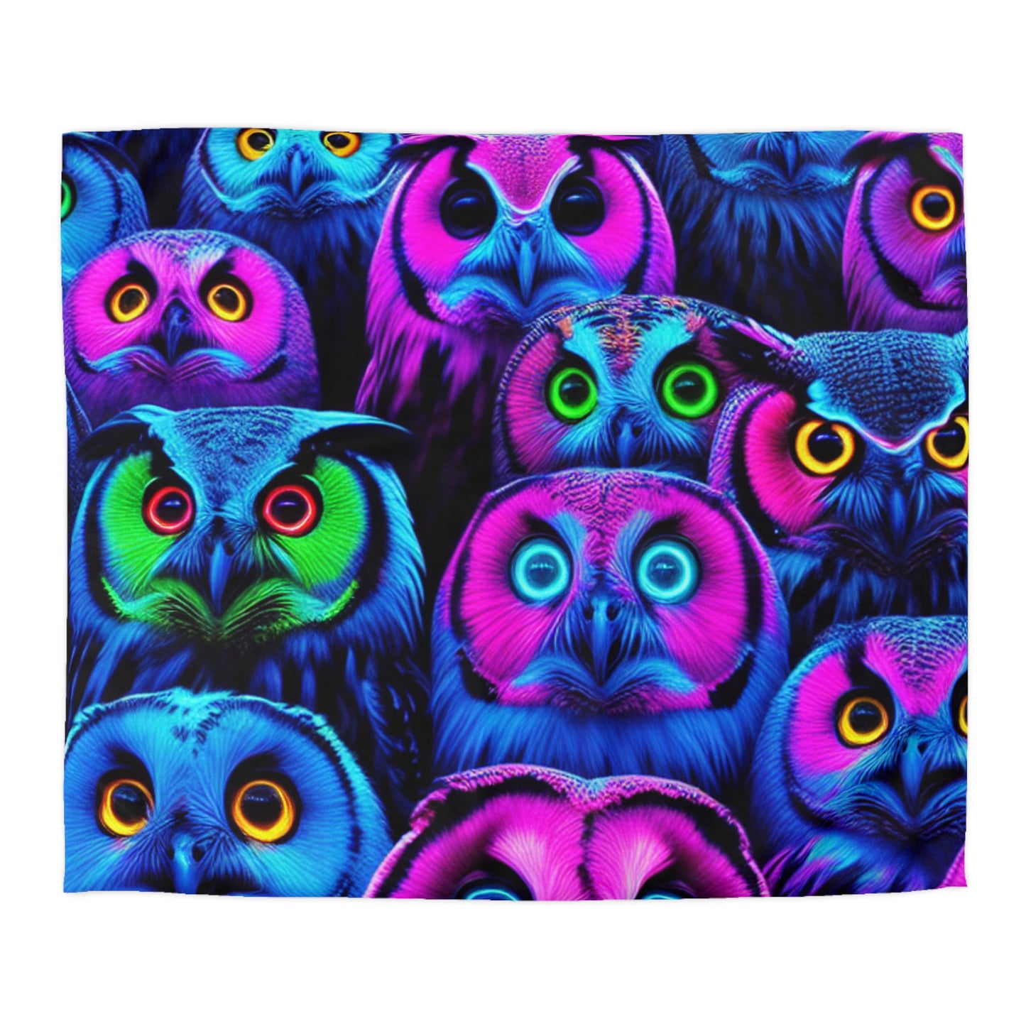 Gianni da Firenze - NEON Owls Microfiber Duvet Cover