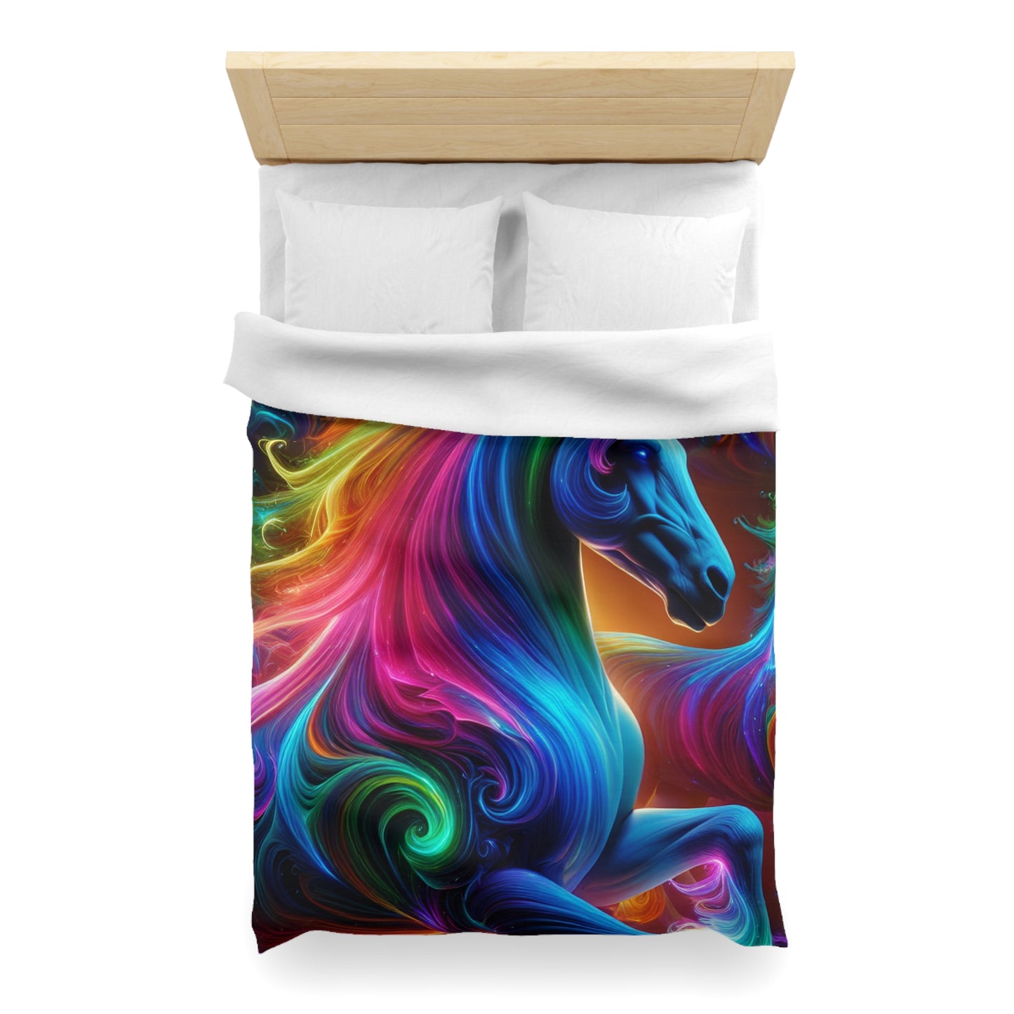 Giovanni Caravaggio - NEON Unicorns Microfiber Duvet Cover