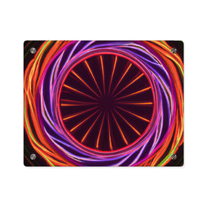 "Radiant Revelry of Neon Infinity" Trippy Infinity Patterns Acrylic Art Panel