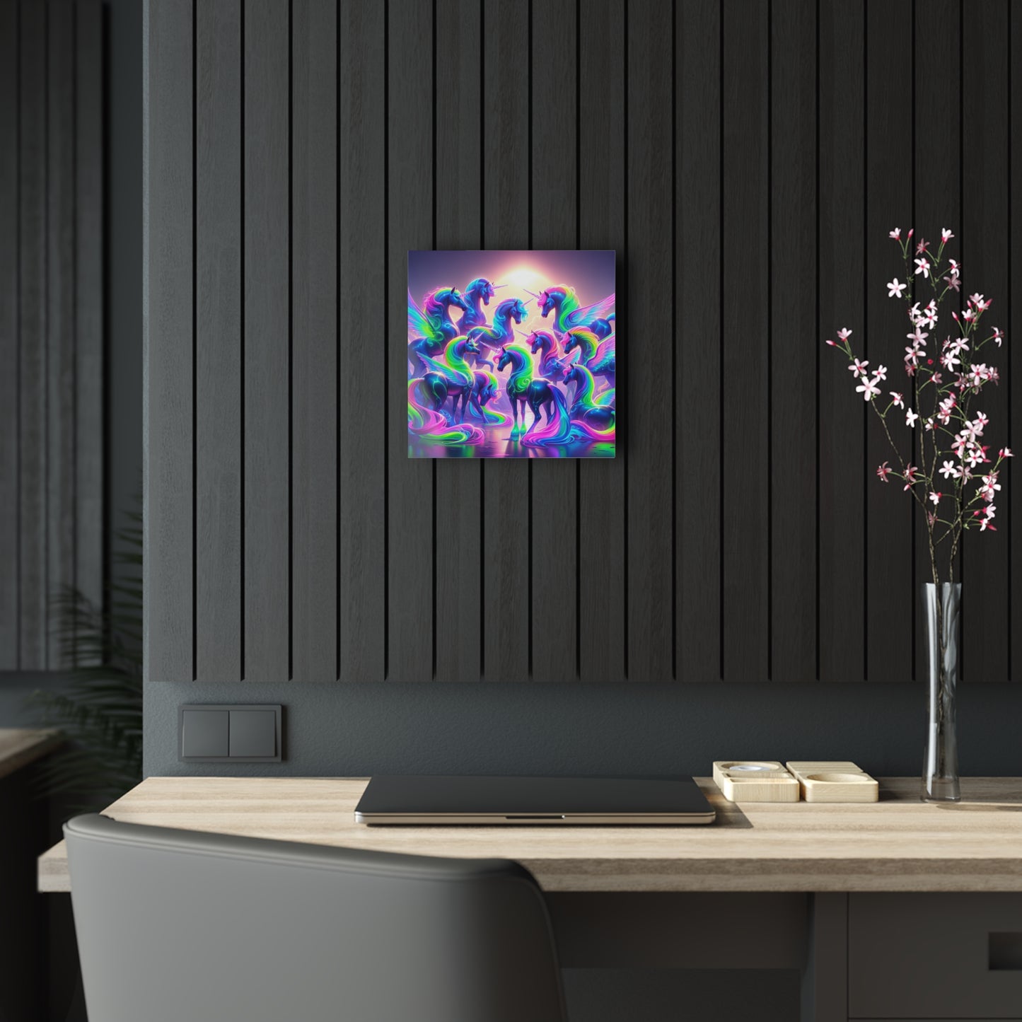 Neon Unicorns Dreamscape NEON Unocrons Art 1/4" Glossy Acrylic Art