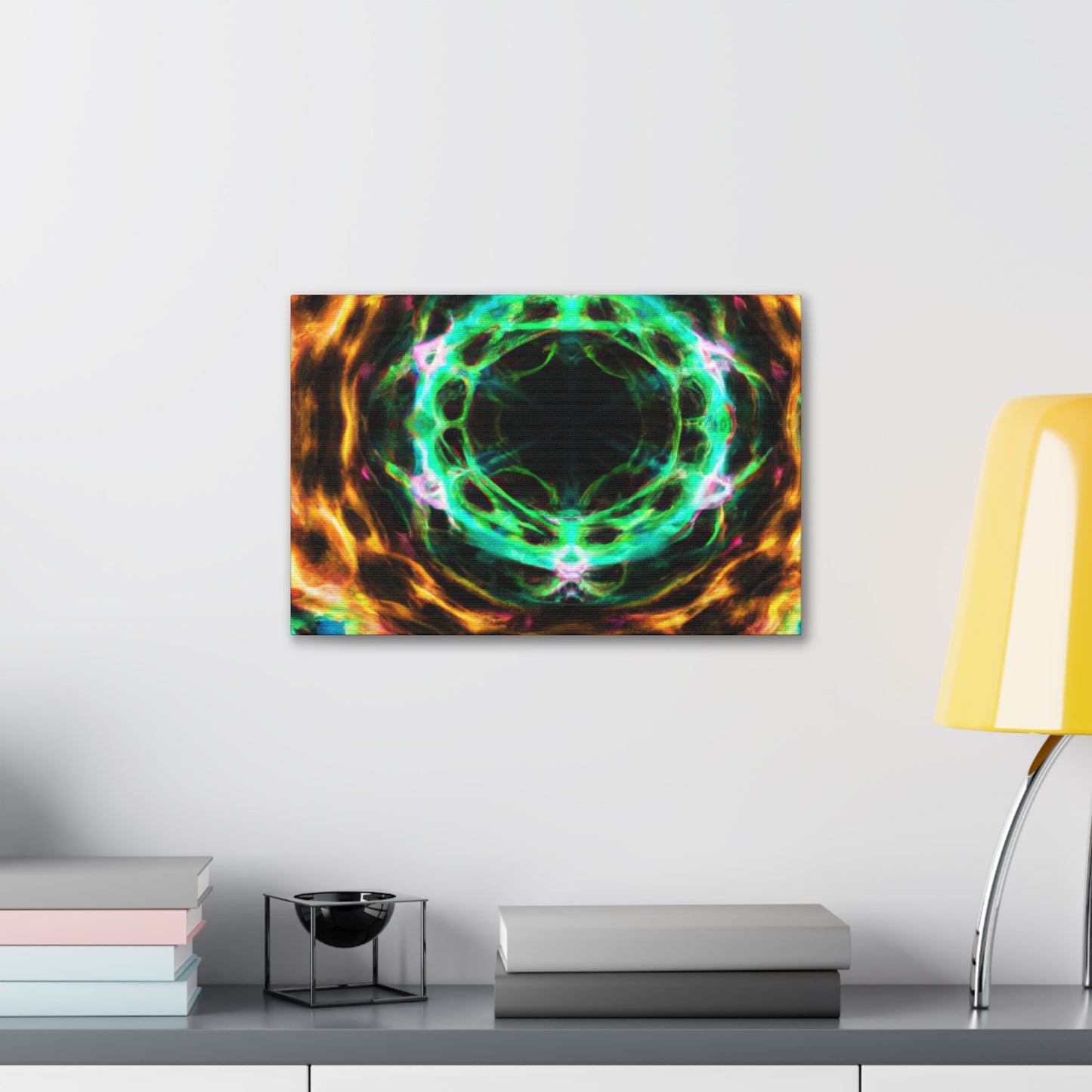 Galactic Neon Hyperspace Splatter. Trippy Infinity Patterns Art Canvas