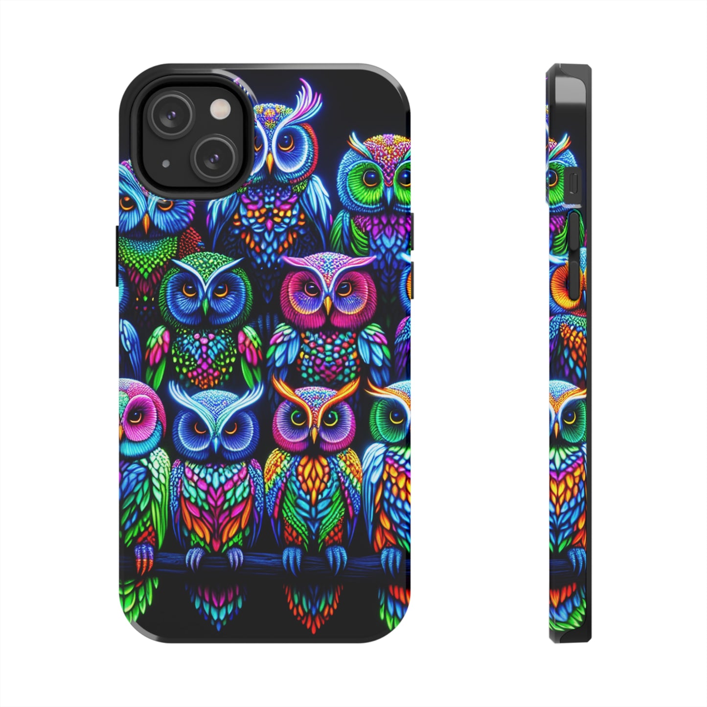 Neon Nocturnal Spectacle. NEON Owls Tough Phone Case