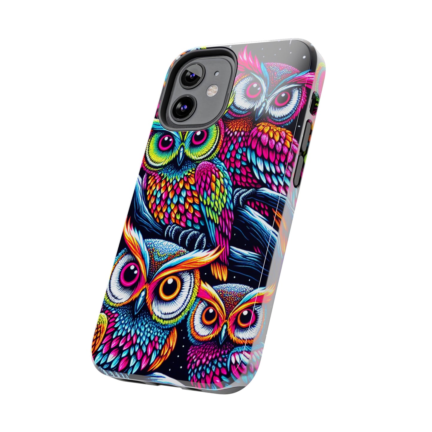 "Neon Nocturne" NEON Owls Tough Phone Case