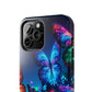 "Electric Morpho Rain" NEON Butterflies Tough Phone Case Iphone  7 8 9 10 11 12 13 14 SE X XR XS Pro Max Mini Plus