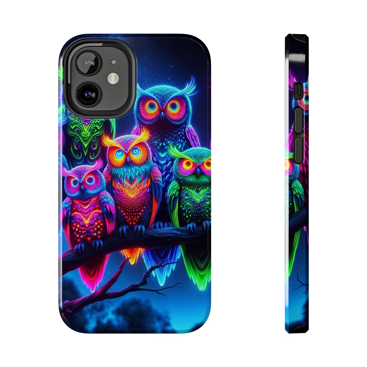 'Neon Rainbow Owls' NEON Owls Tough Phone Case