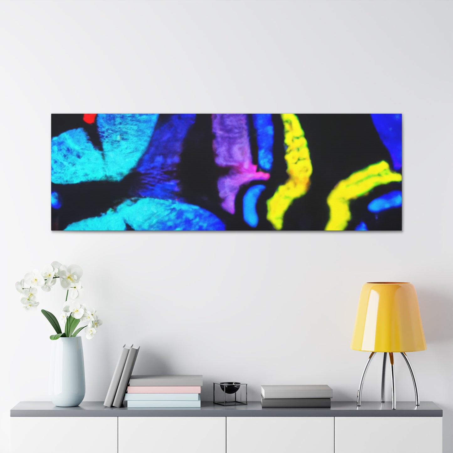 "Fantasia of Flutterbyes" Neon Butterflies  Art Canvas