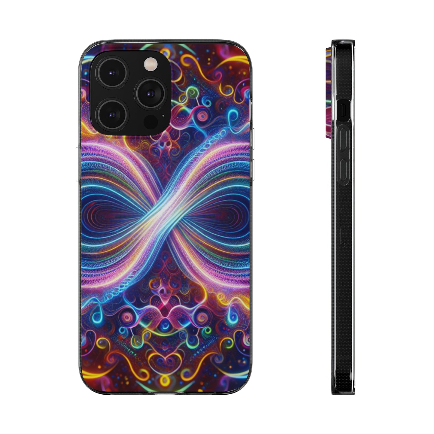 "Neon Infinity Bliss" Infinity Patterns Art Polycarbonate Phone Case