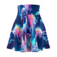 1. "Illuminous Phantasies" -NEON Unicorns Woman' Skater Skirt