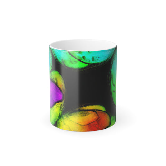 "Illuminated Utopia" Neon Butterflies 11oz Color Morphing Mug