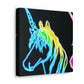"The Glowing Rainbow Herd" NEON Unicorns Art Canvas