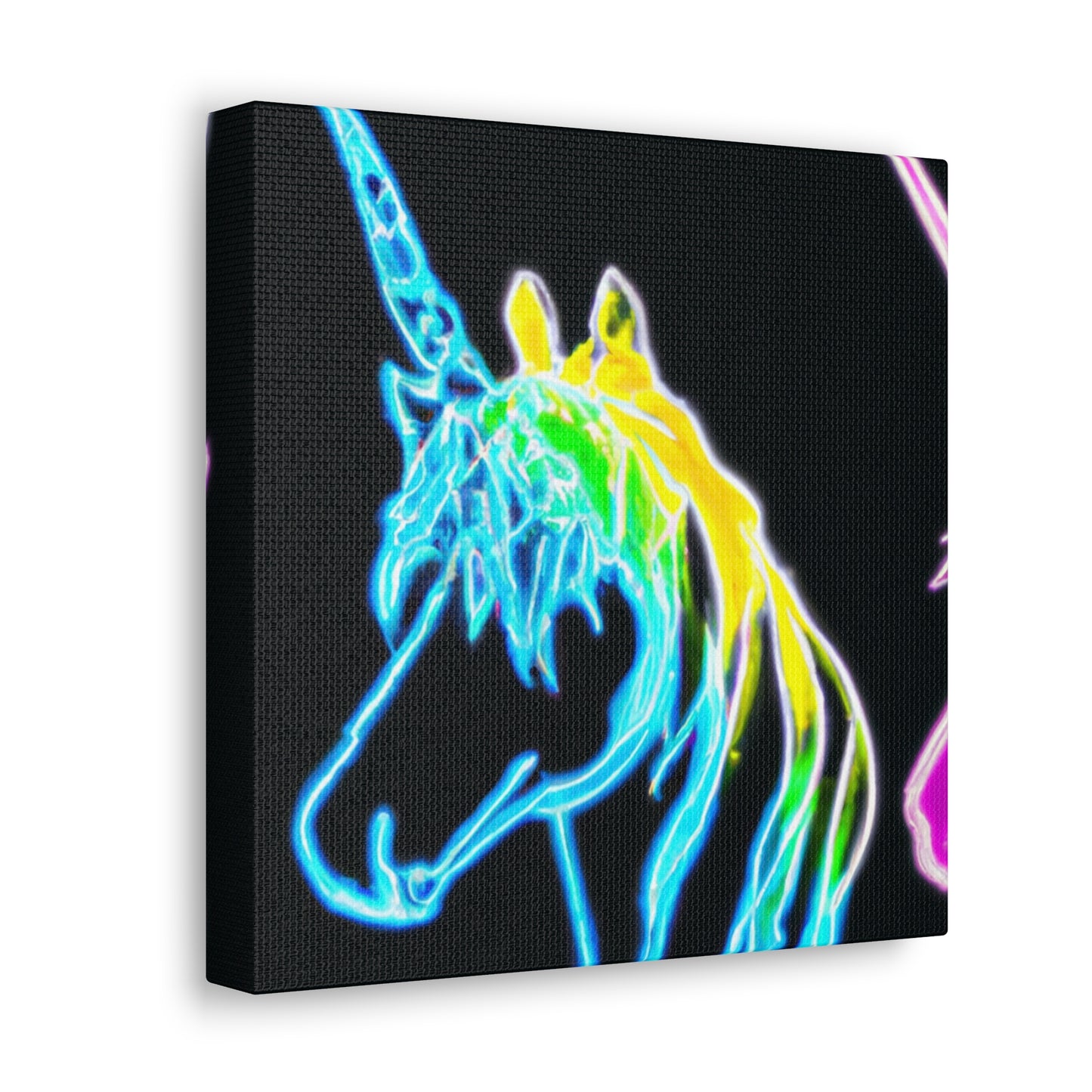 "The Glowing Rainbow Herd" NEON Unicorns Art Canvas