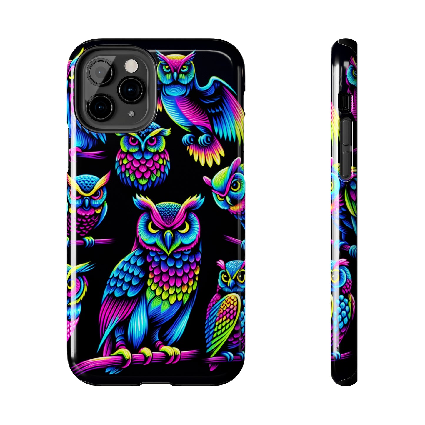 Neon Glowing Owls. NEON Owls Tough Phone Case