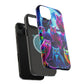 "Neon Splash of Owls" Neon Owls Premium Art Magsafe Magnet Tough IPhone 13 14 15 Pro Plus Max and Mini in Matte and Glossy Phone cases