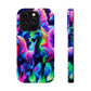 Neon Magic Skies - Unicorn Gang. Neon Unicorns Premium Art Magsafe Magnet Tough IPhone 13 14 15 Pro Plus Max and Mini in Matte and Glossy Phone cases