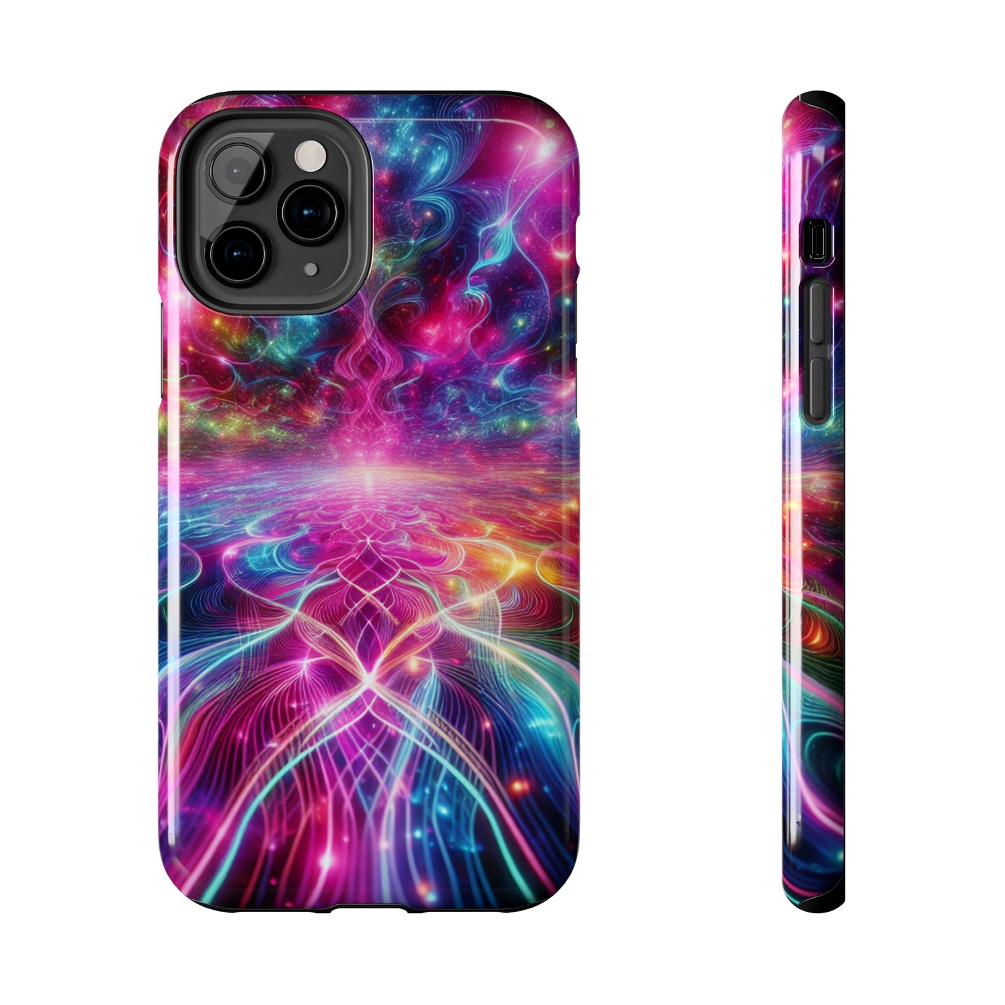 Vortex of Luminescence. Trippy Infinity Patterns Tough Phone Case