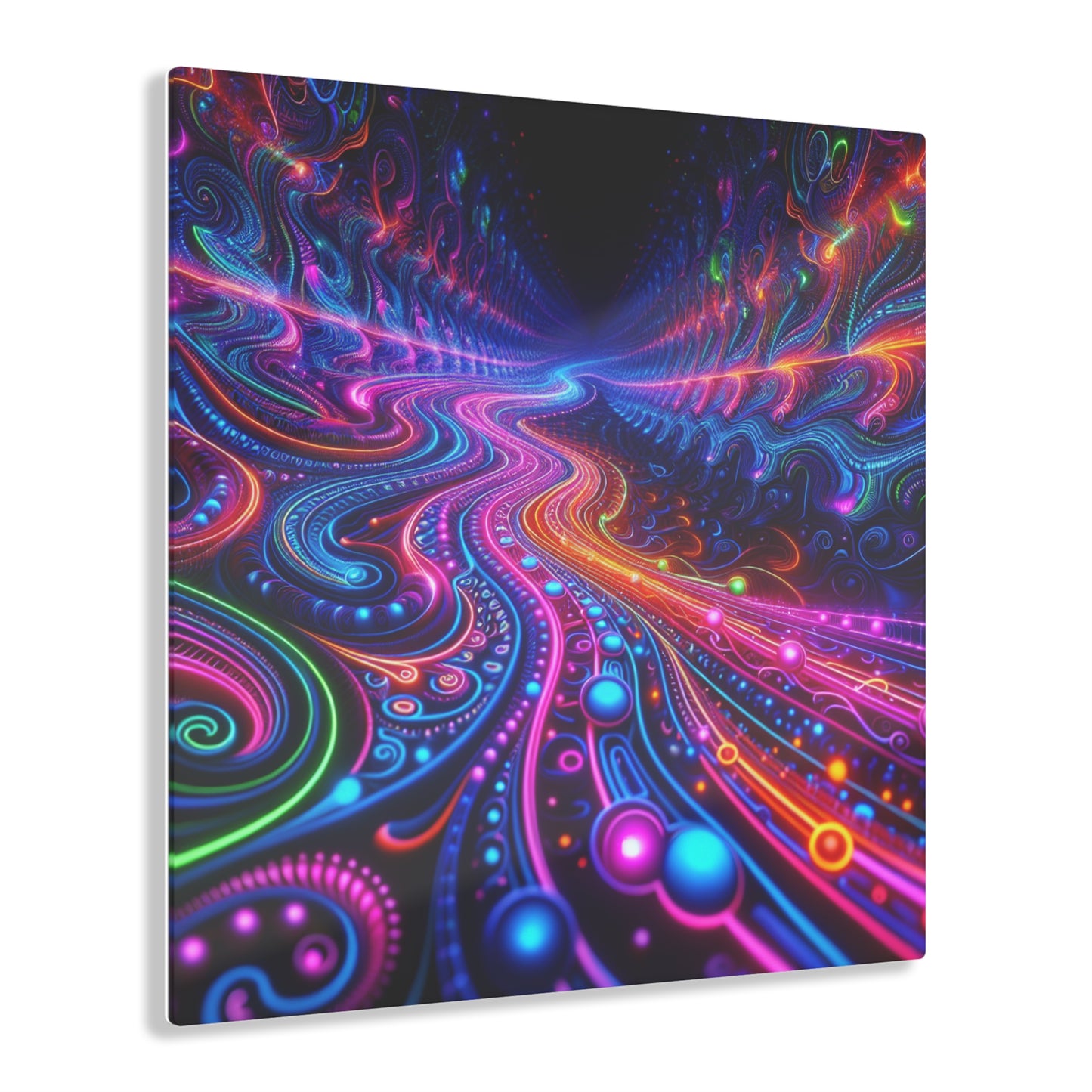 'Vibrant Infinity Prism' Trippy infity Pattern 1/4" Glossy Acrylic Art