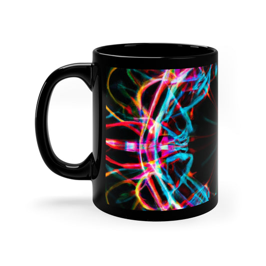 Psychedelic Chromatic Eternal space. Trippy Infninty Patterns 11oz Black Mug