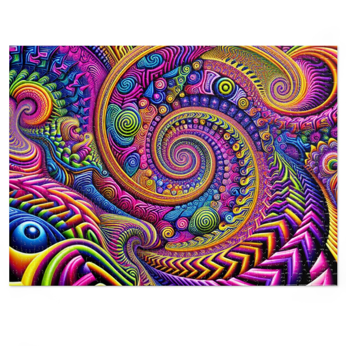 VibNeoInfInf - Neon Trippy Infinity Patterns Puzzle 30, 110, 252, and 1000 Pieces