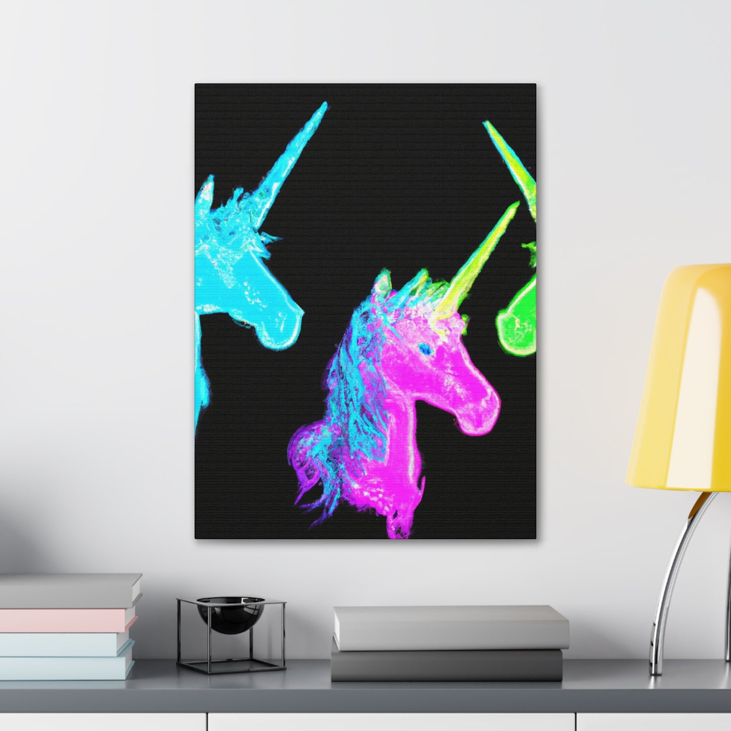 Neon Unicorn Blizzard NEON Unicorns Art Canvas