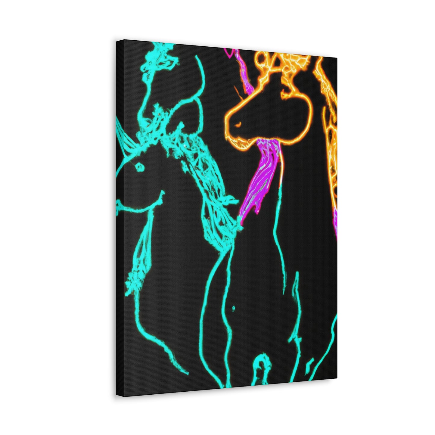 "Neon Splendour of Unicorns" NEON Unicorns Art Canvas