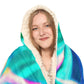 "Eternity Ripple" - NEON Infinity Patterns Art Hooded Snuggle Blanket