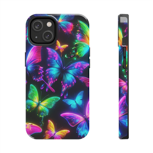 "Electric Butterfly Spectrum" NEON Butterflies Tough Phone Case