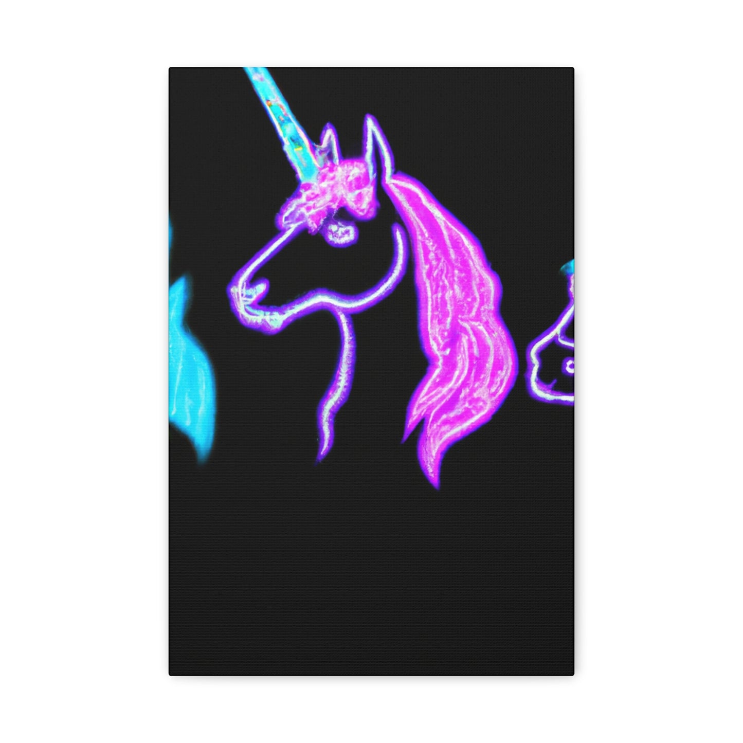 Neon Unicornscape. NEON Unicorns Art Canvas