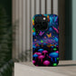 Neon Fruition Neon Butterflies and Mushrooms Premium Art Magsafe Magnet Tough IPhone 13 14 15 Pro Plus Max and Mini in Matte and Glossy Phone cases
