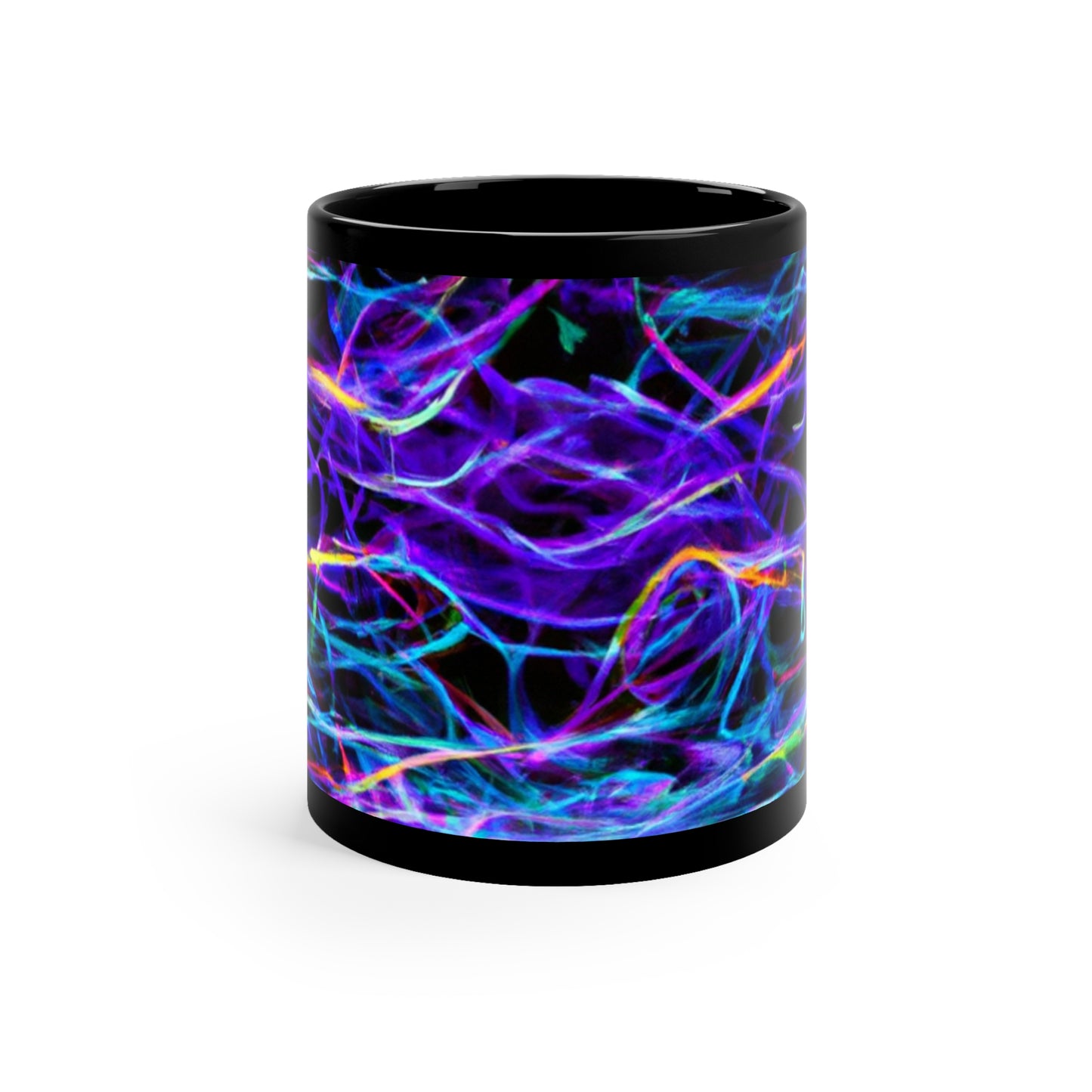 Cosmic Neon Glowscape Trippy Infninty Patterns 11oz Black Mug