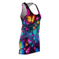 Neon Flutterwork Neon Butterflies  Racerback Dress