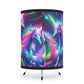 "Neon Reverie of the Unicorns" - NEON Unicorns Art Tripod Lamp