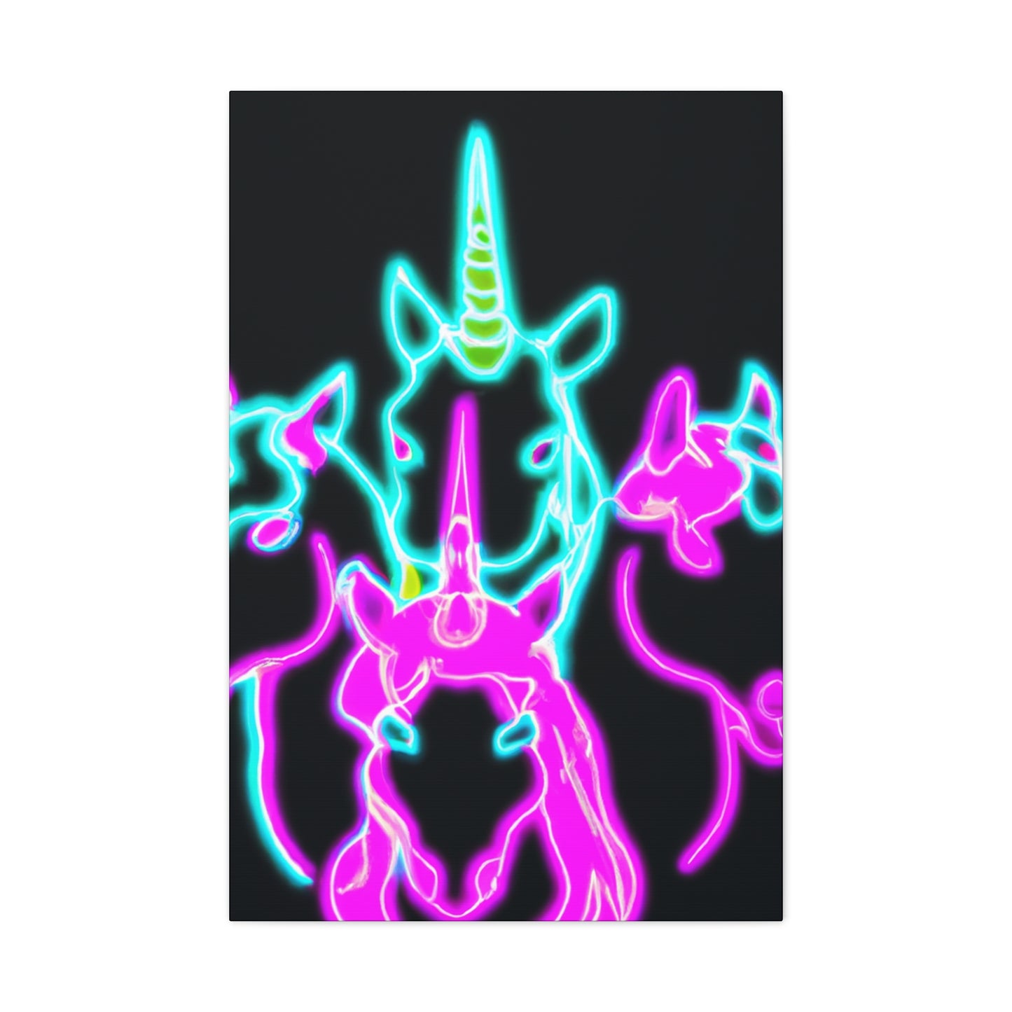 Neon Unicorns Galore! NEON Unicorns Art Canvas