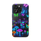 Neon Spectacle. Neon Butterflies and Mushrooms Premium Art Magsafe Magnet Tough IPhone 13 14 15 Pro Plus Max and Mini in Matte and Glossy Phone cases