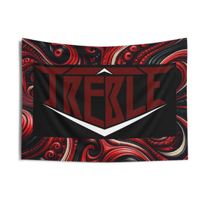 Treble Twilight Mysticism. Red & Black Infinity Patterns Art Tapestry