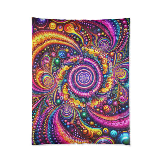 "Infinite Neon Dreamscape" Trippy Infinity Patterns Comforter Blanket