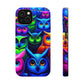 Neon Owlish Delight. Neon Owls Premium Art Magsafe Magnet Tough IPhone 13 14 15 Pro Plus Max and Mini in Matte and Glossy Phone cases
