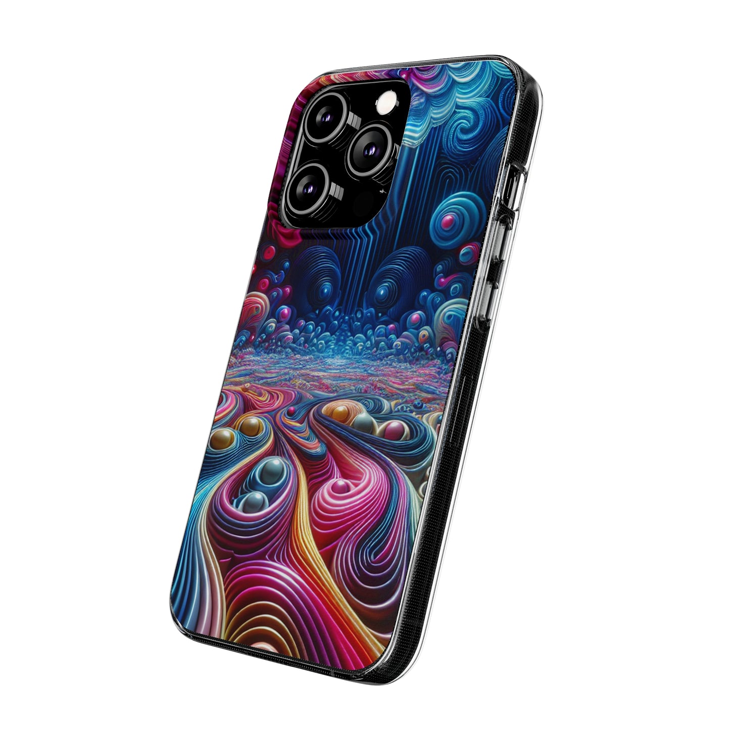 Mesmerizing Neon Infinity Infinity Patterns Art Polycarbonate Phone Case Samsung Galaxy s21 s22 Google Pixel 6 Iphone 11 12 13 14 Pro Max Mini Plus