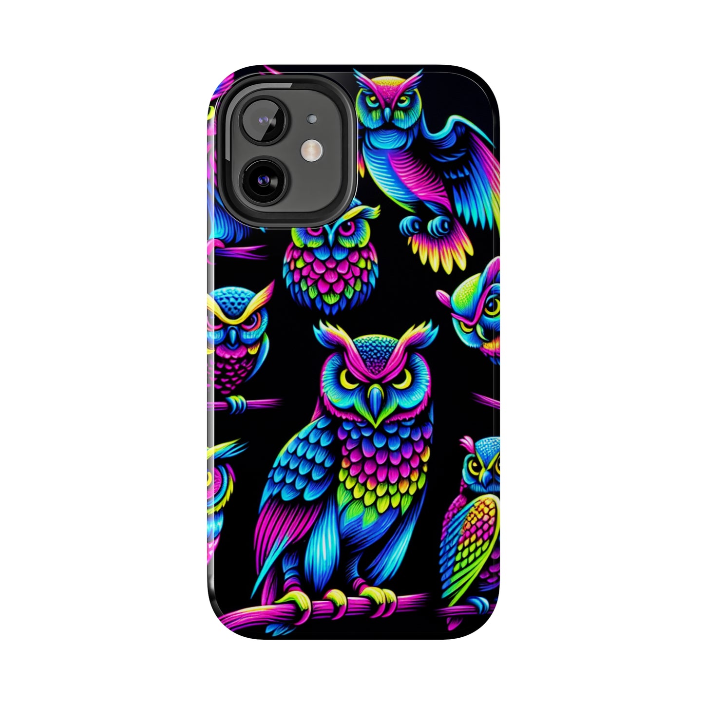 Neon Glowing Owls. NEON Owls Tough Phone Case