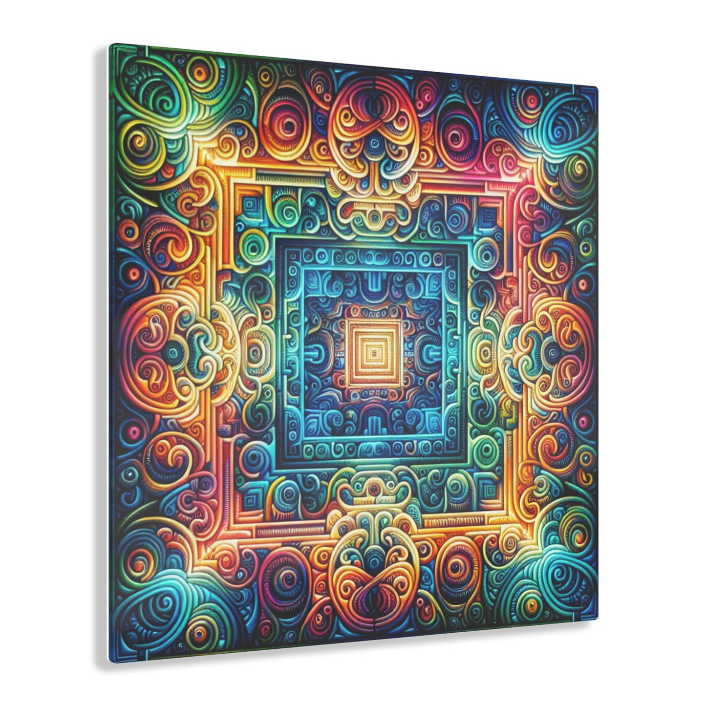 Neon Infinity Dreamscape. Trippy infity Pattern 1/4" Glossy Acrylic Art