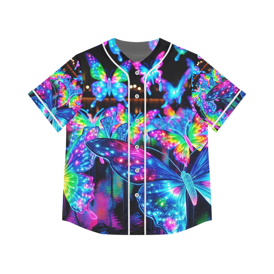 "Neon Paradise Flutter" Neon Butterflies Womans Jersey