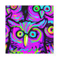 Neon Nocturnal Nocturne NEON Owls Art Canvas