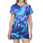 Neon Rainbow Unicorns Neon Unicorns Womans T Shirt Dress