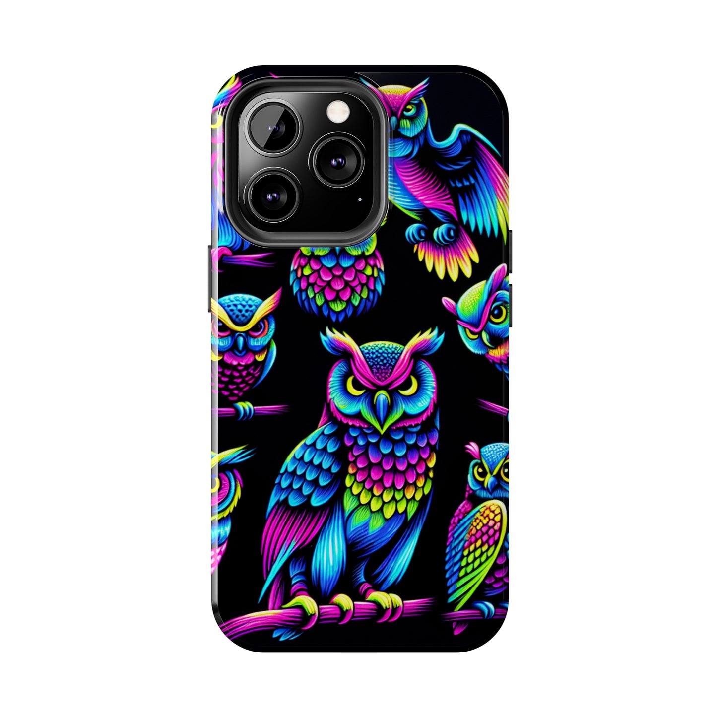 Neon Glowing Owls. NEON Owls Tough Phone Case